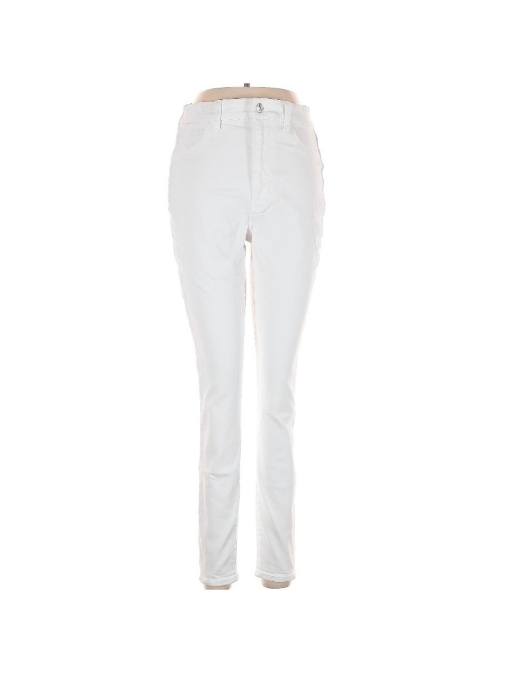 American Eagle White Skinny Leg Cut Coated Denim Jeans Size 6 Regular